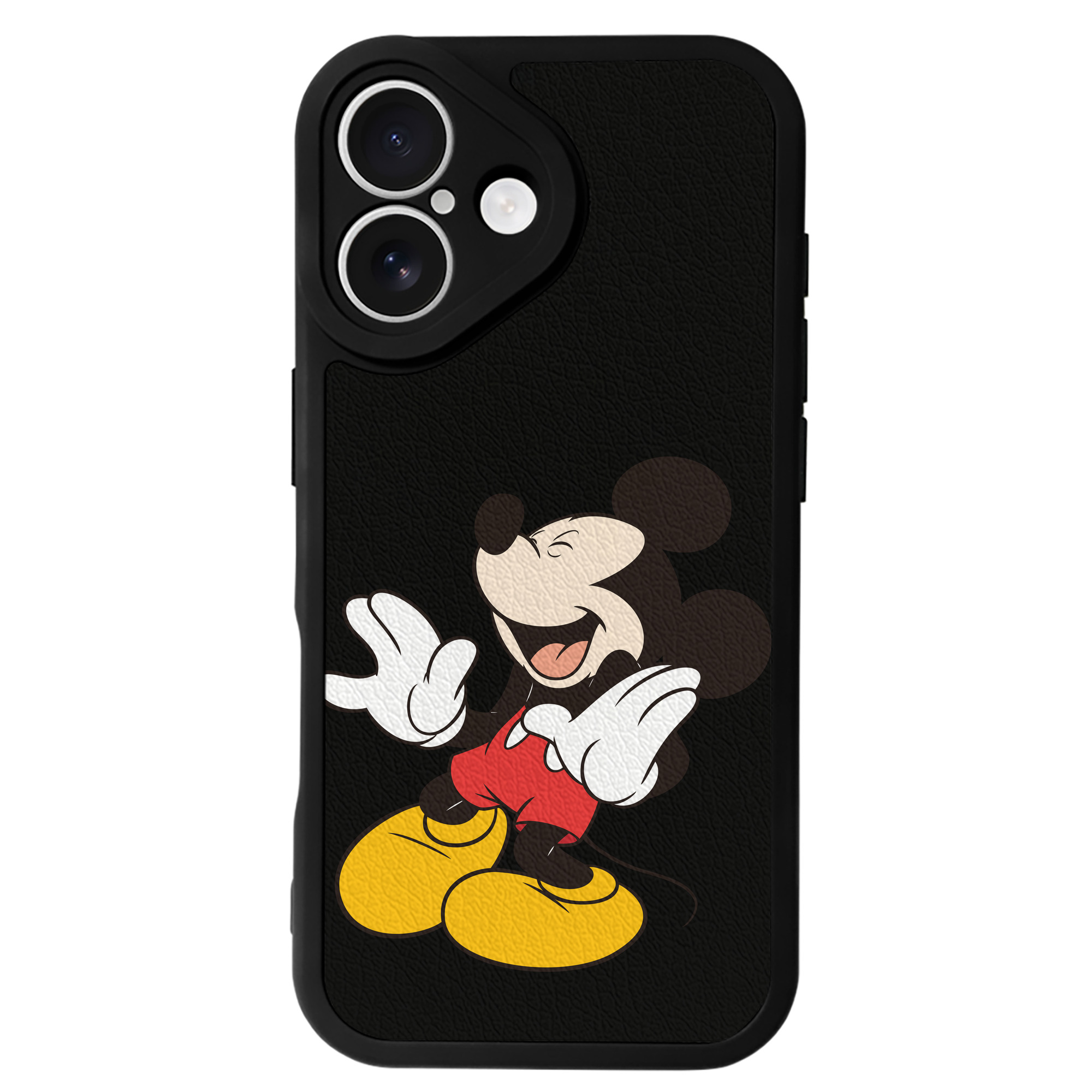 （画像用） ミッキーマウス Mickey Mouse 【iPhone 16シリーズ対応】シリコンスマホケース（レザー調） 材質：シリコン